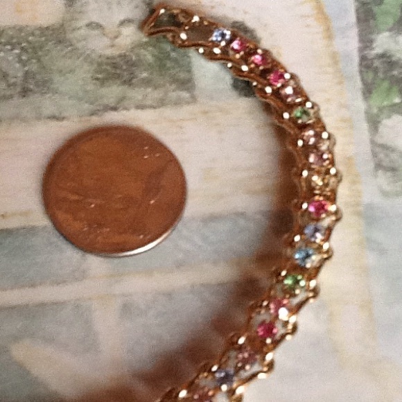 7in multi pastel color costume tennis bracelet🌺🌺 - Picture 6 of 8